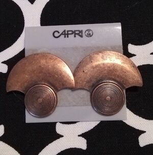 NWT Vintage CAPRI Copper Fan Earrings